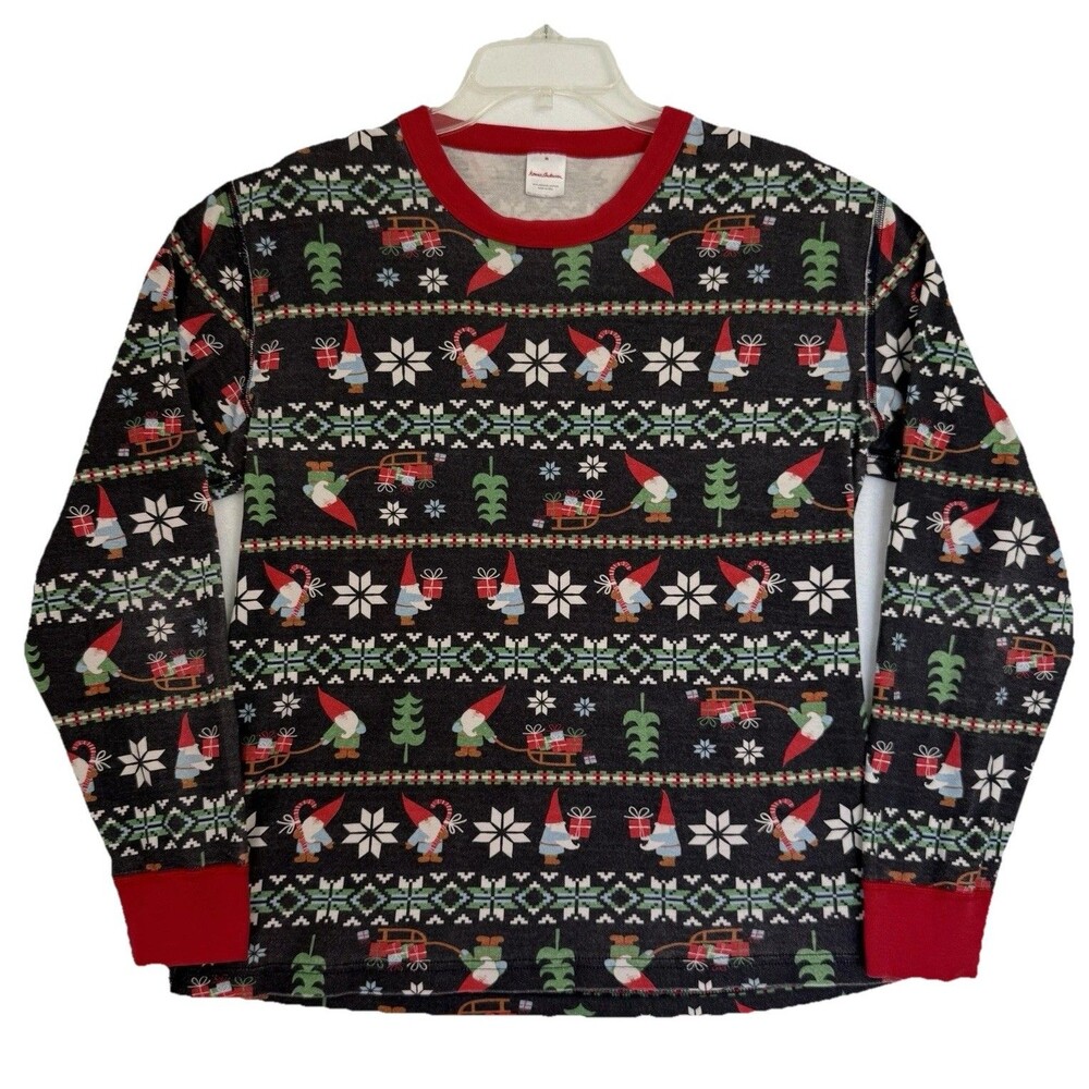 Hanna Andersson “Gnome Sweet Gnome” Holiday Pajama Top Organic Cotton Size M